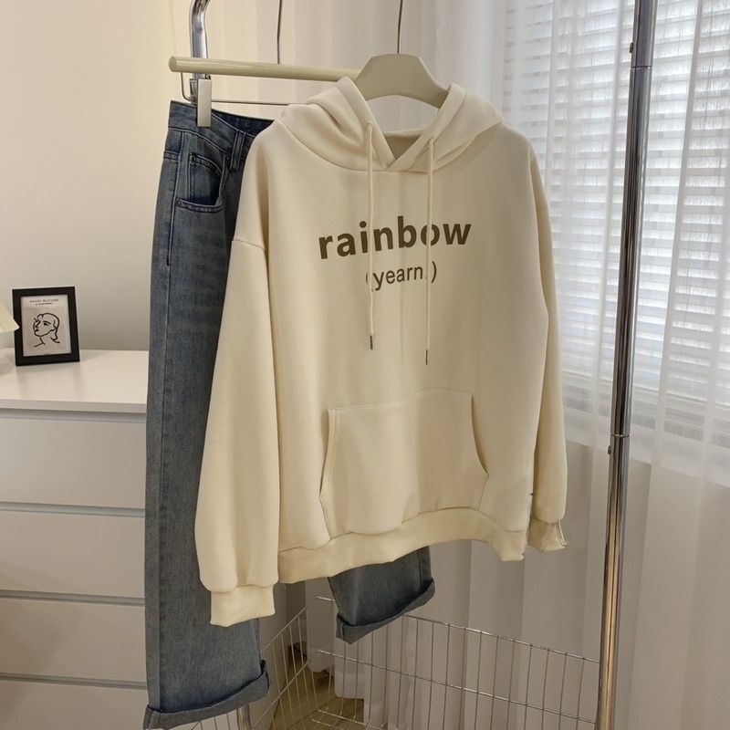 Hoodie BIG SIZE Korean Harajuku Style (S - 6XL) Jacket Oversize RAINBOW YEARN Boy Girl Unisex Jumbo Abu Paralon Jaket Brown Coklat Tua Dusty Pink Cream Krem Grey Black  M L XXL 2L 3L XXXXL 5XL Cream Jaketin aja