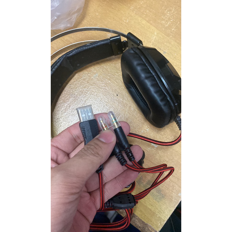 gaming headset redragon port usb reject kulit rusak