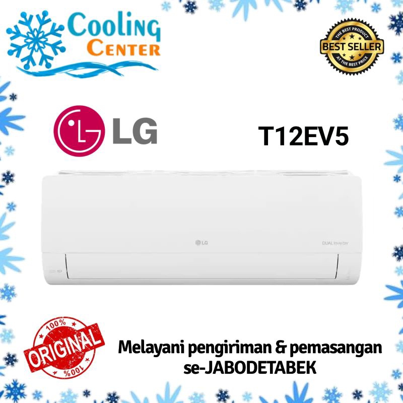 AC LG INVERTER 1.5 PK T12EV5 DUAL INVERTER R32 + PASANG INSTALASI