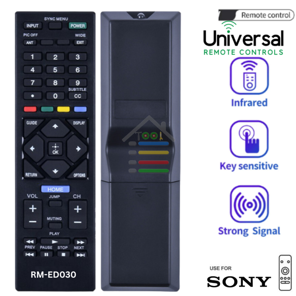 REMOTE SONY TV MULTI TABUNG  LCD LED HITAM ED030