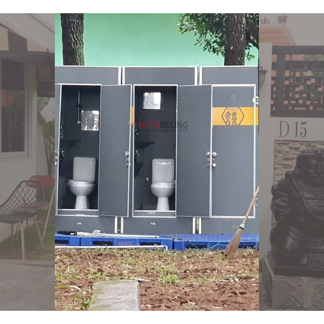 Portable Toilet Outdoor Camping Spesialist PVC WC Duduk Premium Grey