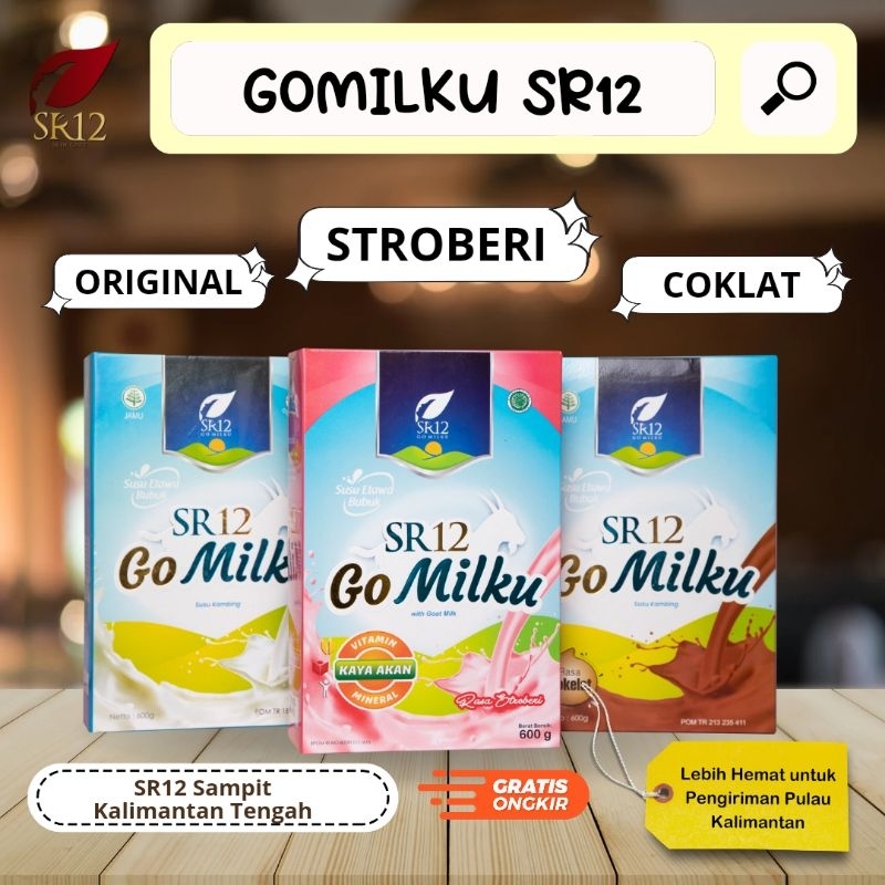 

GOMILKU SR12 600gr | SUSU KAMBING ETAWA ORIGINAL STROBERI COKLAT