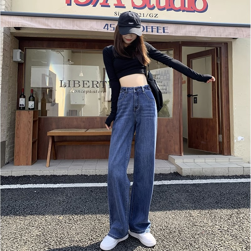 Celana Jeans Wanita Tombol Fashion Highwaist Kulot Jeans Import