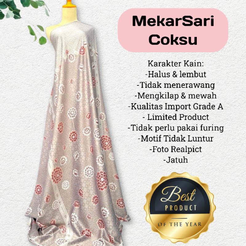 Kain Dr Silk Motif Mekarsari Harga per setengah meter