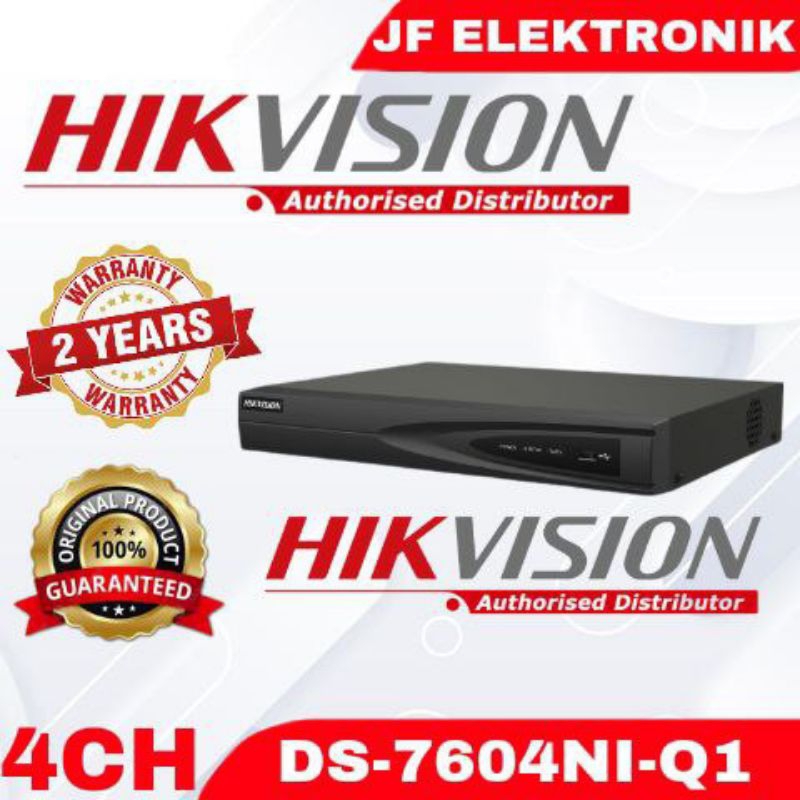 NVR HIKVISION 4CHANNEL DS-7604NI-Q1 HDMI UP TO 4K ORIGINAL HIKVISION