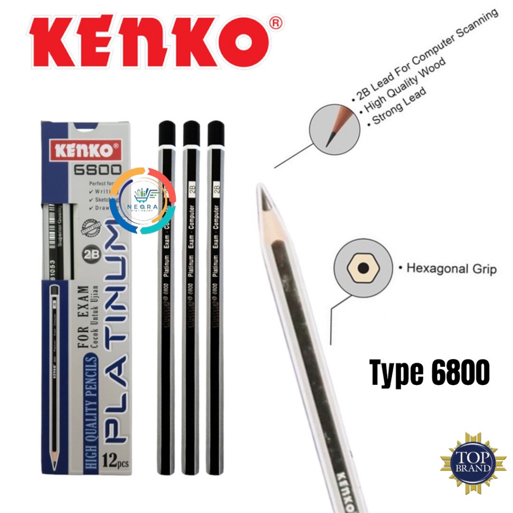 

Kenko Pensil Tulis 2B For Exam | 6800 Platinum @ 1Lusin