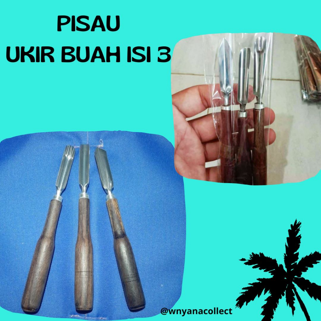 

✔ PISAU GARNISH ISI 3 | PISAU UKIR BUAH SAYUR | PISAU UKIR BUAH isi 3 pcs