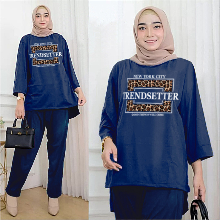 VF - ONESET WANITA OVERSIZE BABYTERRY TRENDSETTER ATASAN DAN CELANA / SETELAN TUNIK LD 120 CM