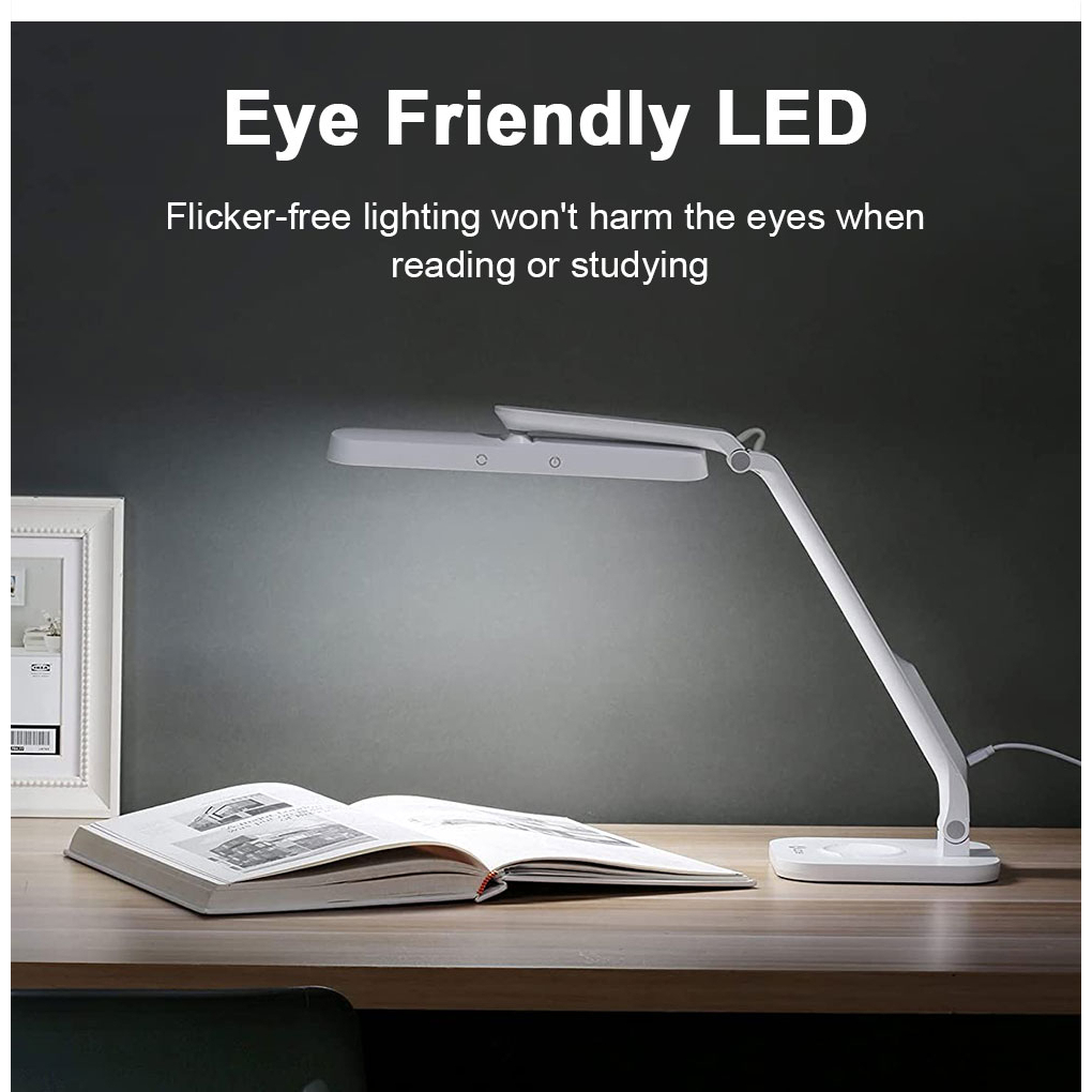 Triple W Lampu Meja Baca Kerja Lipat Belajar Kantor Folding LED USB Desk Lamp Remote Rechageable