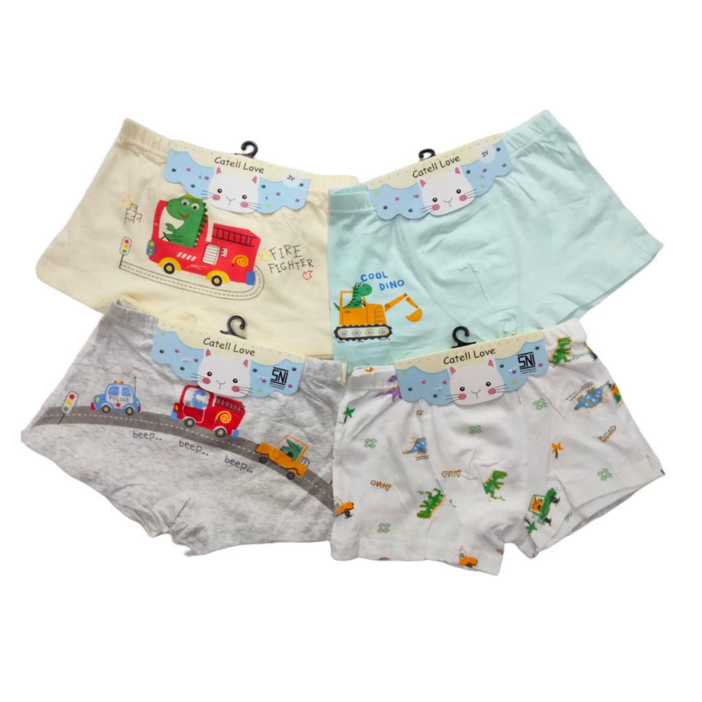 Catell Love Celana Dalam Boxer Anak Boy Girl Import 2-5 tahun isi 2pcs