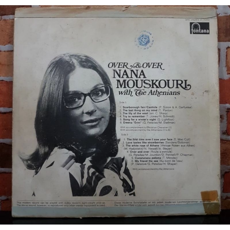 Vinyl Piringan Hitam 12 inch Nana Mouskouri-Over And Over