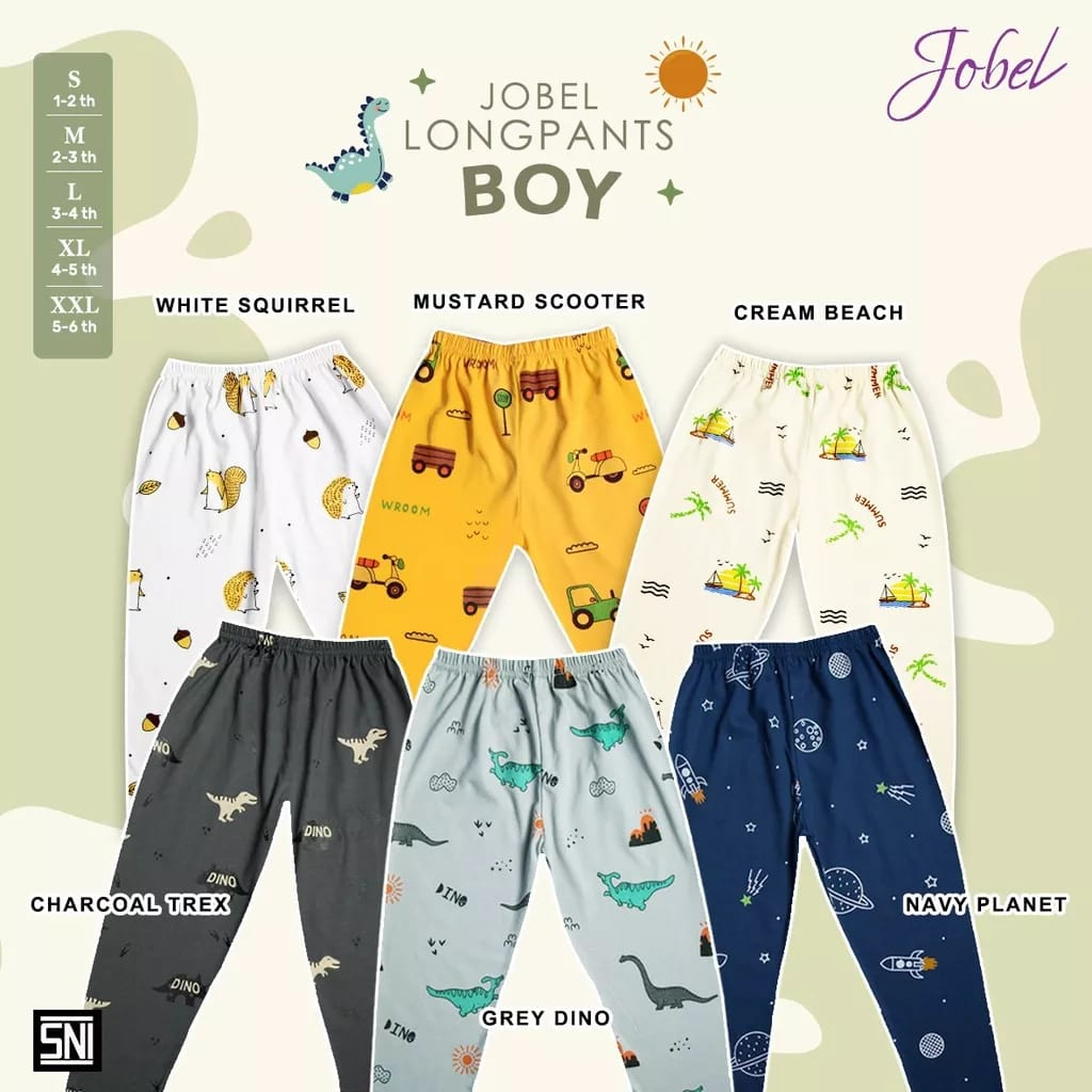 Kazel Jobel Long Pants Motif Cowok Mix isi 3 Pcs JBL-LMB