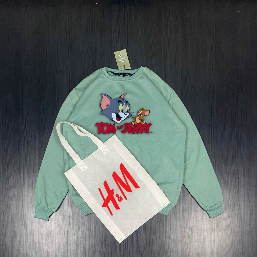 Crewneck Tom &amp; Jerry Unisex Free Tote Bags