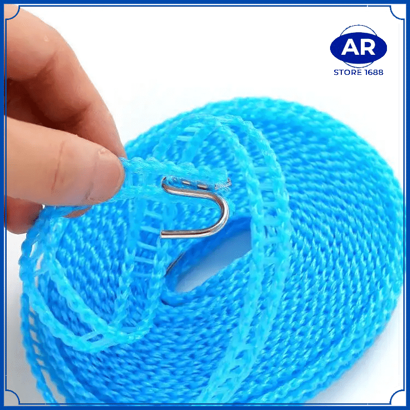 AR TALI GANTUNGAN JEMURAN BAJU PORTABLE HOOK UKURAN 3METER DAN 5METER