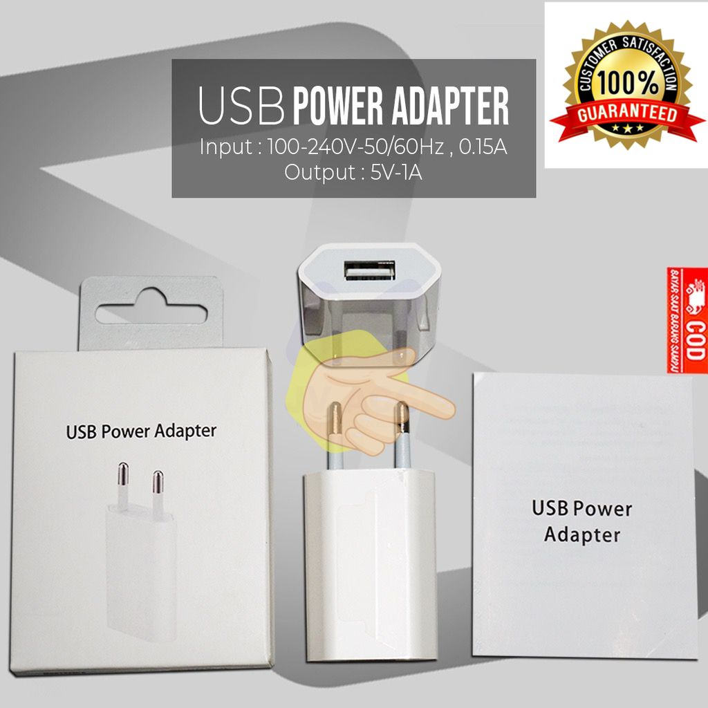 USB 5W POWER ADAPTOR BATOK CASAN UNTUK 5 6 6+ 7 7+ 8 8+ X XR ORI100% PROMO SEN