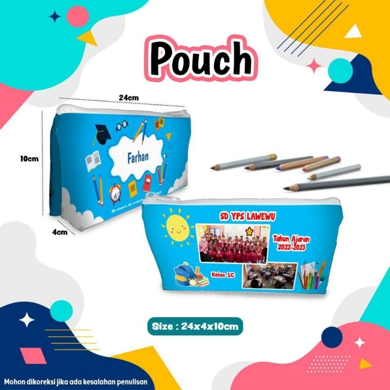 

Pouch Alat Tulis Pouch Serbaguna Wadah Aksesoris Gadget Tempat Makeup Kosmetik Custom Nama Foto Souvenir Kado Hadiah Kotak Dompet