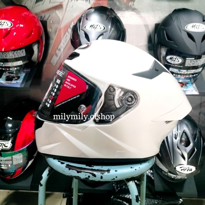 HELM FULL FACE KYT TT COURSE TTC TT-COURSE SOLID PLAIN WHITE