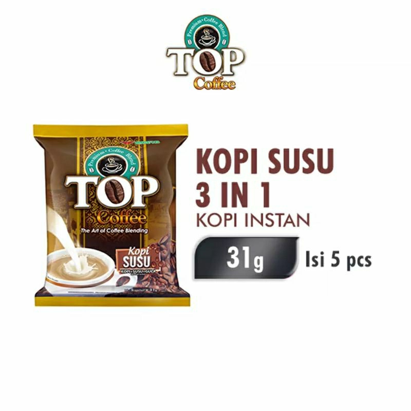 

TOP COFEE SUSU 3 IN 1 31 GRAM ISI 5 PCS