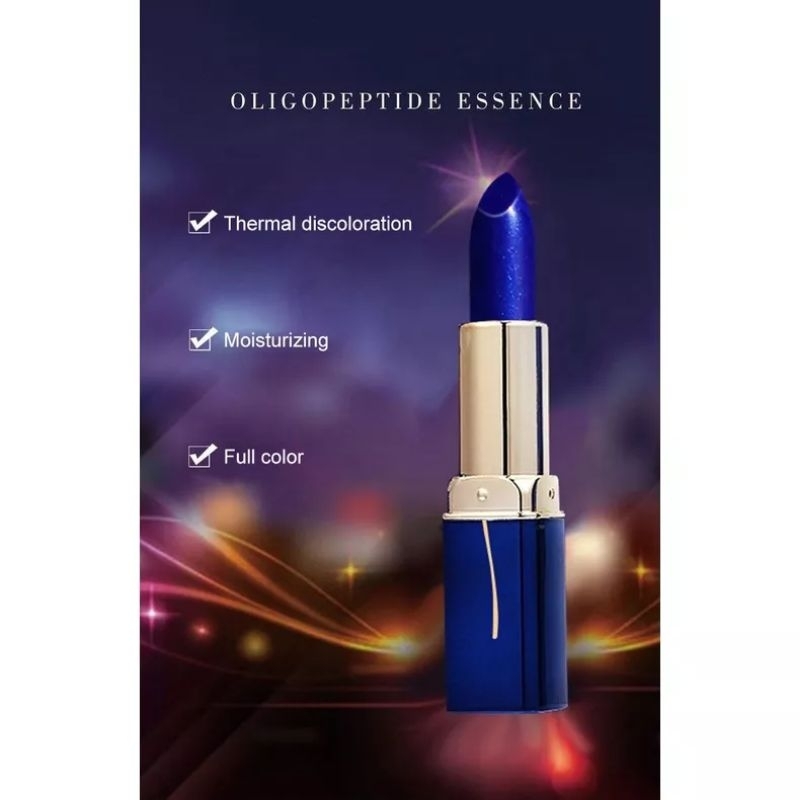 BLUE LIPSTICK COLOR CHANGING LONGLASTING WATERPROOF LIPSTIK BIRU BERUBAH WARNA