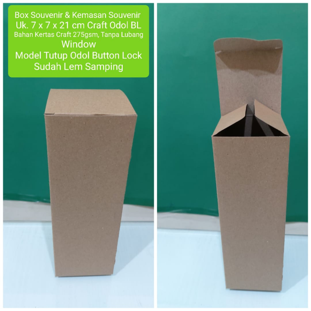 Box Souvenir &amp; Kemasan Souvenir Uk. 7 x 7 x 21 cm Craft Odol BL