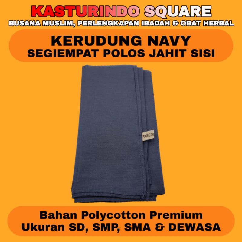 Kerudung Biru Dongker Navy SMP MTs Madrasah Jilbab Hijab Segiempat Sekolah