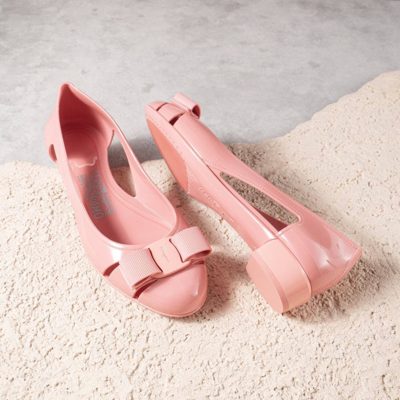 SALVATORE FERRAGAMO SF Jelly Ballet Flats Shoes with Vara Bow