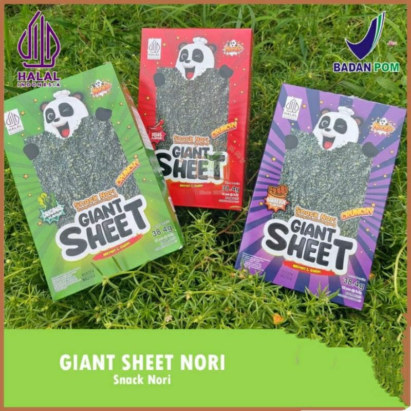 nori go giant sheet (1box isi 12) cemilan rumput laut enak dan murah norigo