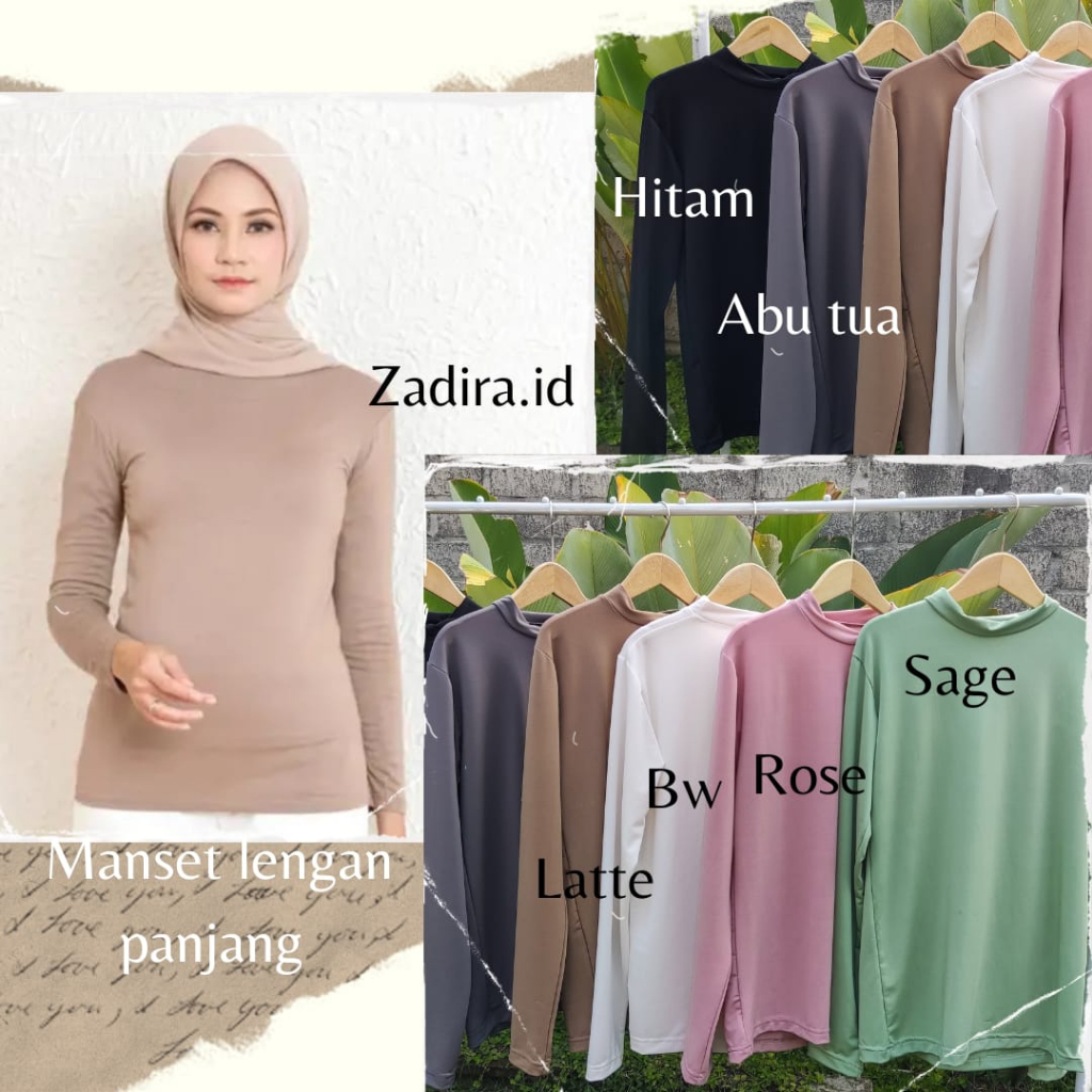 MANSET JERSEY DALAMAN GAMIS DALAMAN KEBAYA LENGAN PANJANG