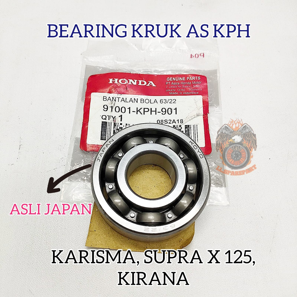 KELAHAR BEARING KRUK AS HONDA KPH 6322 KUALITAS ASLI ORIGINAL HONDA PRESISI TIDAK SLEK PUTARAN HALUS