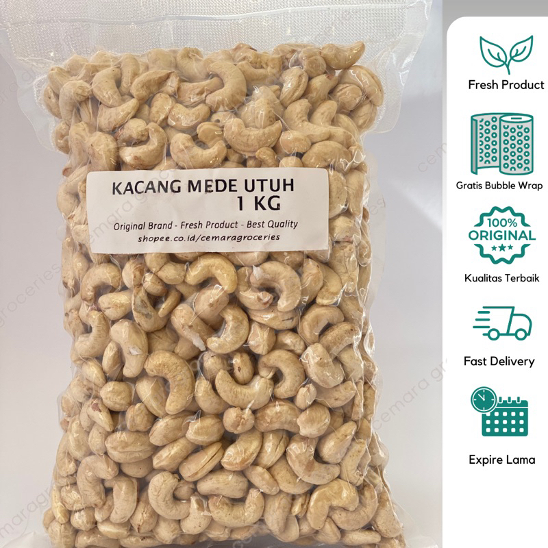 

Kacang Mede Utuh Mentah Kualitas Terbaik 1000gr