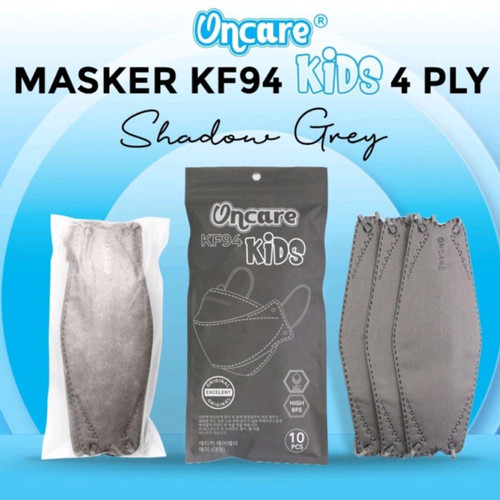 Masker KF94 Anak ONCARE 4PLY Warna GREY isi 10Pcs/Pack