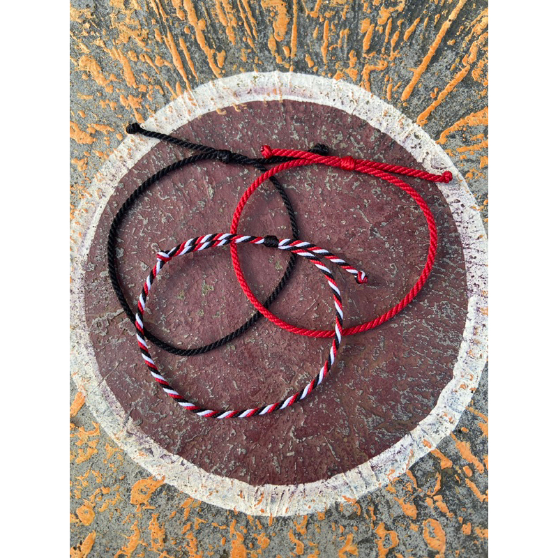 [variasi B] 3pcs Gelang Jurai Simple 2mm l Gelang Tridatu l Gelang Hitam l Gelang Merah