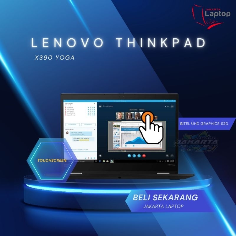 Lenovo Thinkpad Touchscreen X390 Yoga | Core i5 | Ram 32Gb | Ssd 512Gb | Mulus Murah Bergaransi