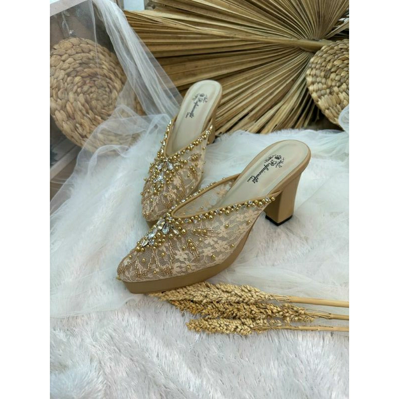 Sepatu wedding pesta Cantik Alena nude 9cm tahu