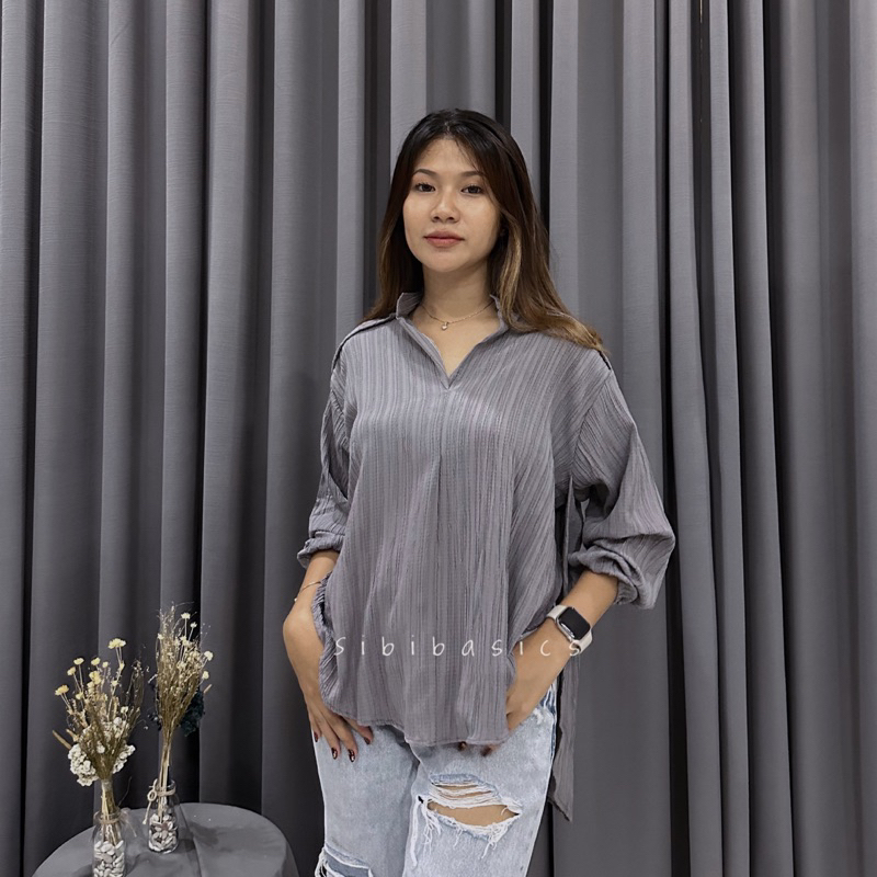 SIBIBASICS - Blouse Wanita Lady Crush Premium Jumbo LD 120 Korean Style Kemeja Oversize Kekinian