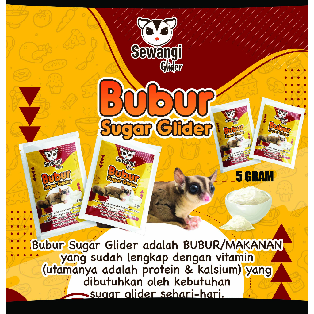 POUCH SUGAR GLIDER BULAT GANTUNGAN EMPAT-TEMPAT TIDUR-TEMPAT BERMAIN-BUBUR SUGAR GLIDER