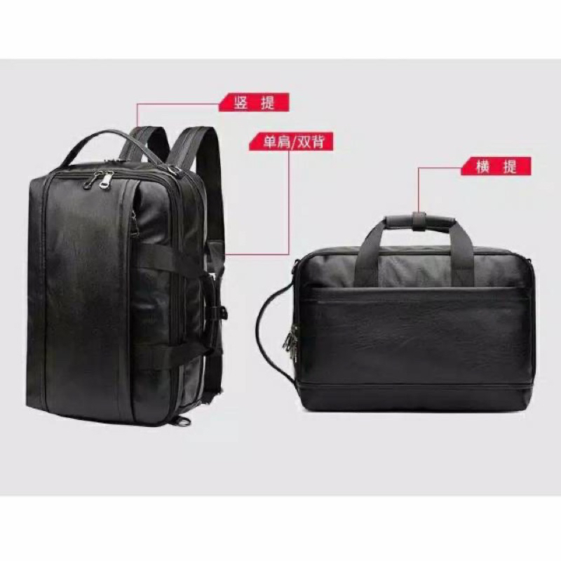 ransel Kulit Tas Pria Backpack Kulit Unisex 3in1 import Quality