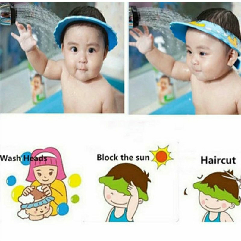 Topi Keramas Anak Bayi Shower Cap Motif Gambar Cute