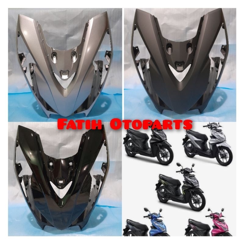 cover front panel tameng depan beat iss beat deluxe new led 2020 2021 2022 2023 hitam kilap hitam do