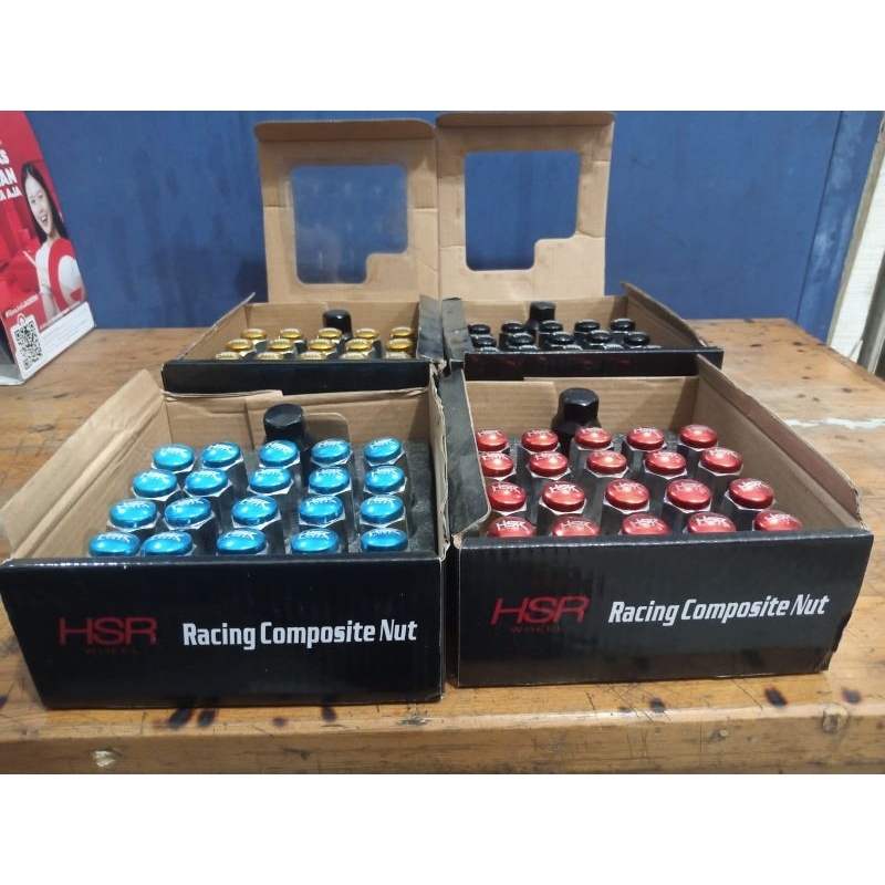 BAUT RODA HSR DRAT 1,5mm Dan 1,25mm (Varian Warna : Black , Red , Gold , Sky Blue) Isi 20pcs Plus Ma