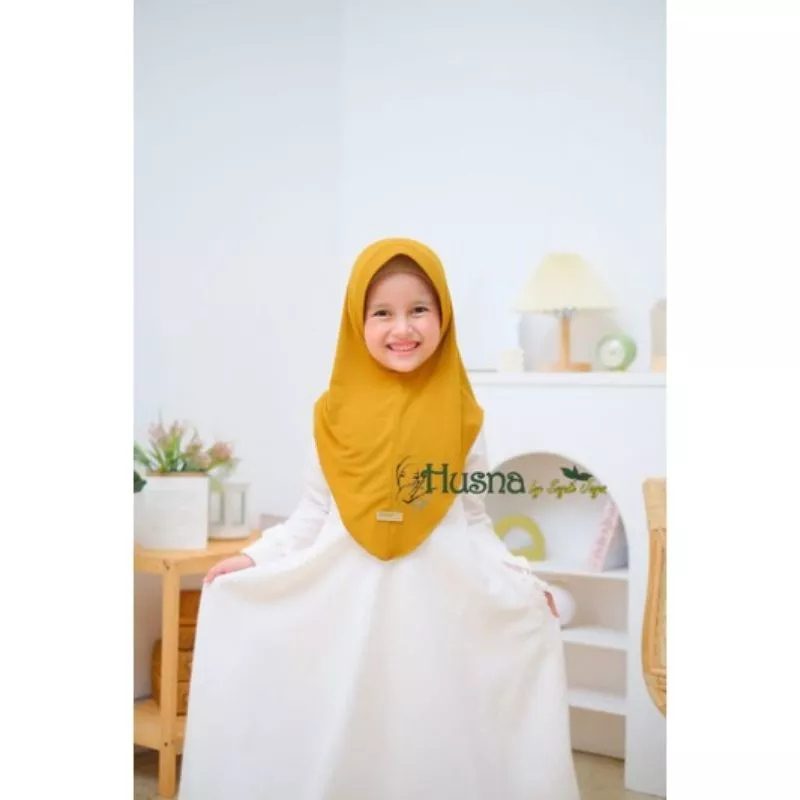 (HUSNA) HIJAB KHIMAR BERGO MARWAH OVAL KIDZ ORI HUSNA |Fashion