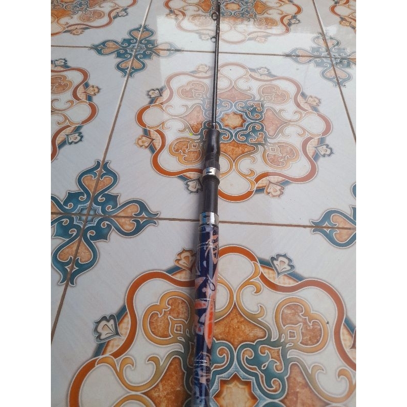 Pangkal Joran Sambung 2 Panjang 80 cm/ Bawahan fiber Solid Siap pakai,komplit Sudah Terpasang(Gagang