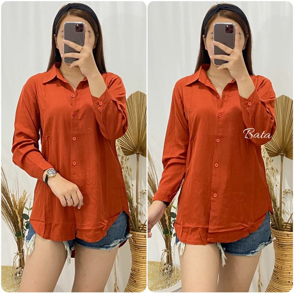 KEMEJA LENGAN PANJANG WANITA POLOS/KEMEJA WANITA TERLARIS/KEMEJA LENGAN PANJANG POLOS
