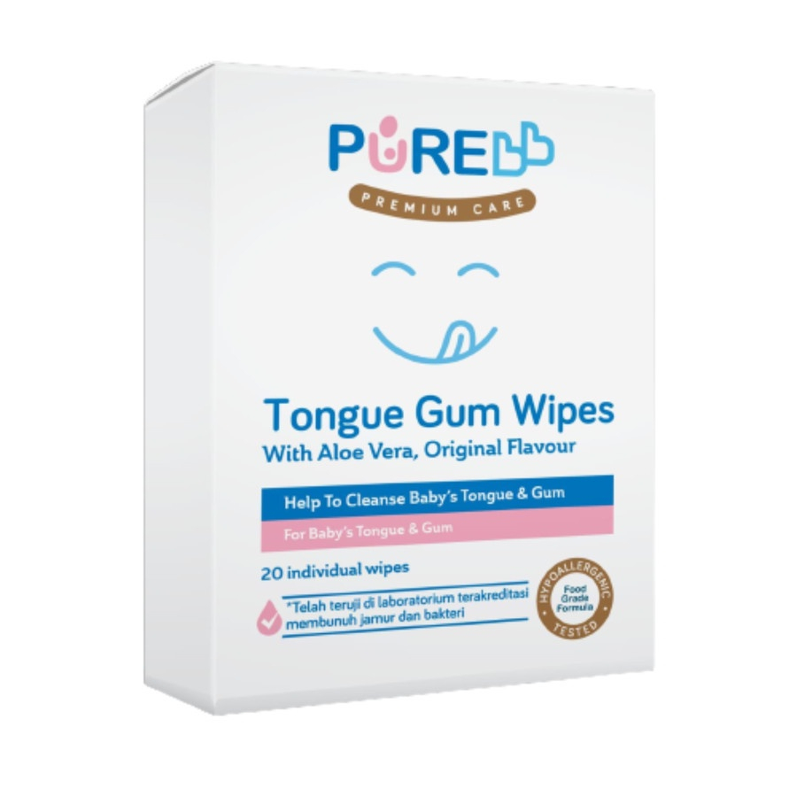 PUREBB Baby Tongue Gum Wipes Tisu Basah Higienis Pembersih Gusi &amp; Lidah Bayi Isi 20