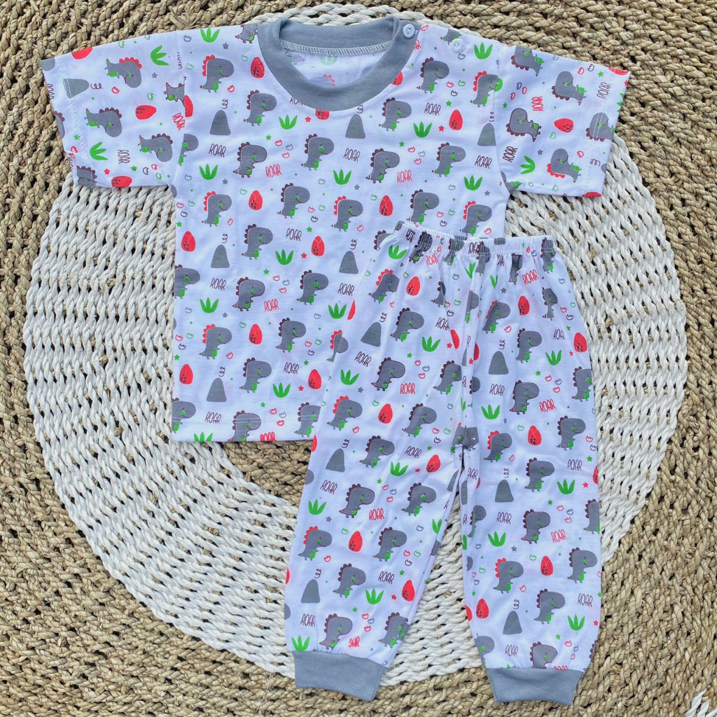 Setelan kaos oblong piyama bayi lengan pendek celana panjang ASYAM BABY