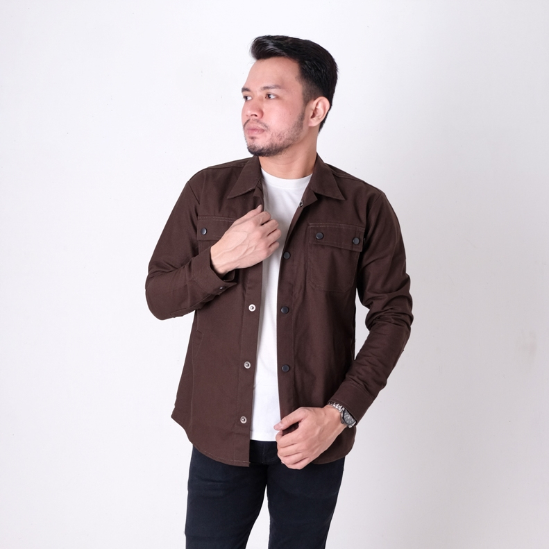 Justrue Jaket Semi Parka Pria Cokelat