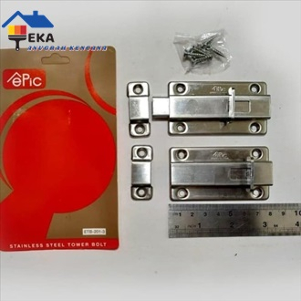 Grendel Stainless Epic Tower Bolt 4 inch / Slot / Selot Kunci Pintu EAK