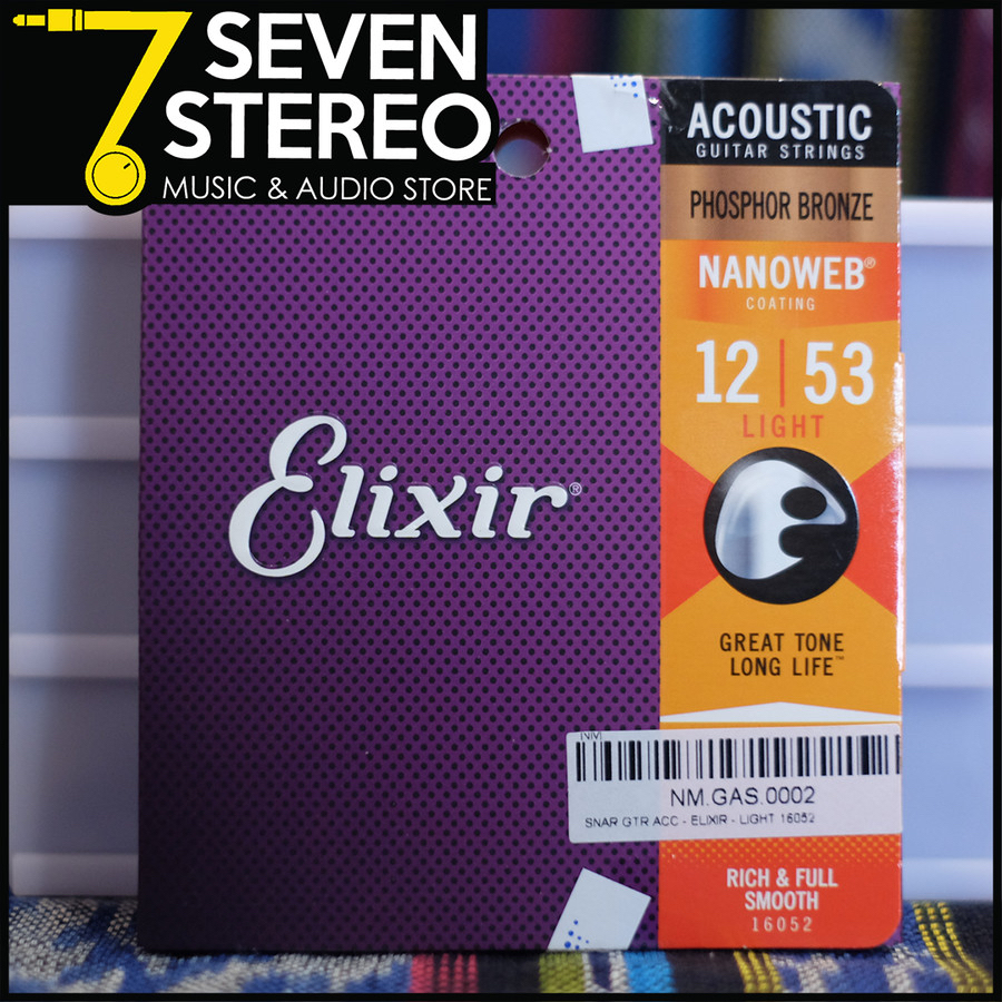 Elixir 16052 Nanoweb Phosphor Bronze Acoustic Guitar 12-53