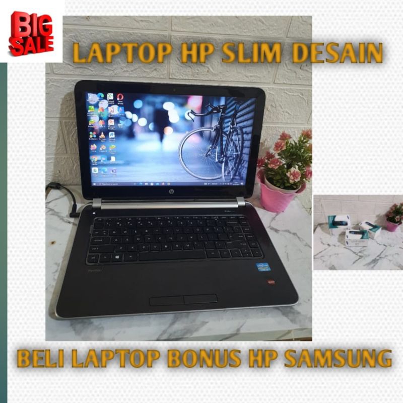 LAPTOP SECOND HP TS 15 | RAM 4/500GB | WINDOWS 10 | layar 14&quot; | SLIM DESAIN ELEGAN | SIAP KERJA KULIAH