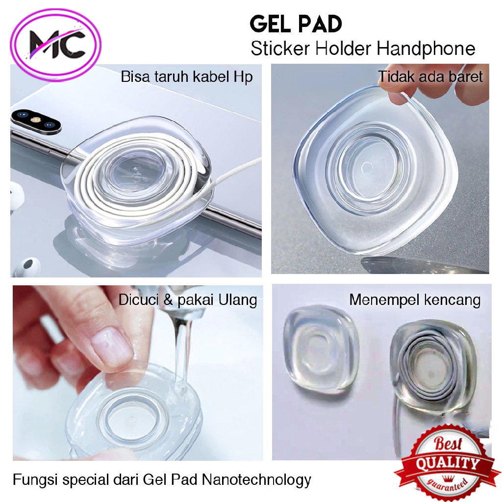 Gantungan Tempel HP Handsfree Headset Earphone Nano Magic Gel Pad Iphone Xiaomi Vivo Samsung